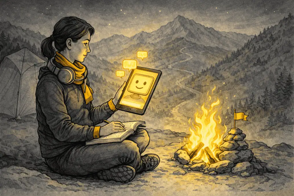 Basecamp Selbstreflexion KI Programm Startbildschirm