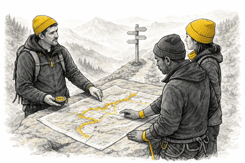 Projektklärung Teams: Routenplanung für strategische Projektklärung bei AGILE FORMAT